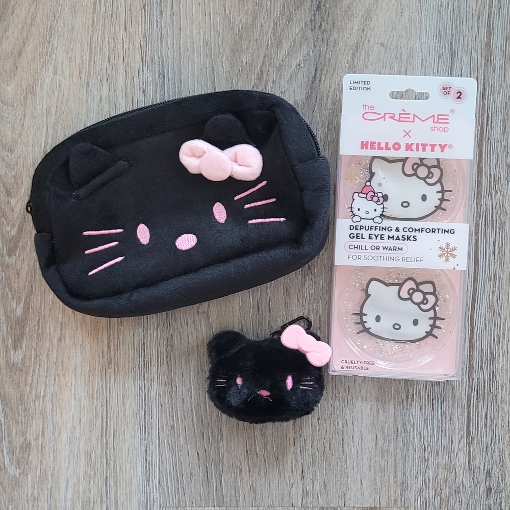 Hello Kitty Black and Pink Bundle With Creme Gel Eye Masks New